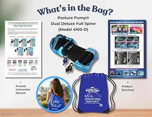 Posture Pump® Dual Deluxe Full Spine Traction Device Cervical and Lumbar Decompression System Spine Alignment Therapy Tool Posture Corrector for Neck & Lower Back Pain Model 4100-D