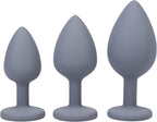 Doc Johnson A-Play - Silicone Trainer Set - 3 Piece Set, Play with My Butt Not My Heary, Grey