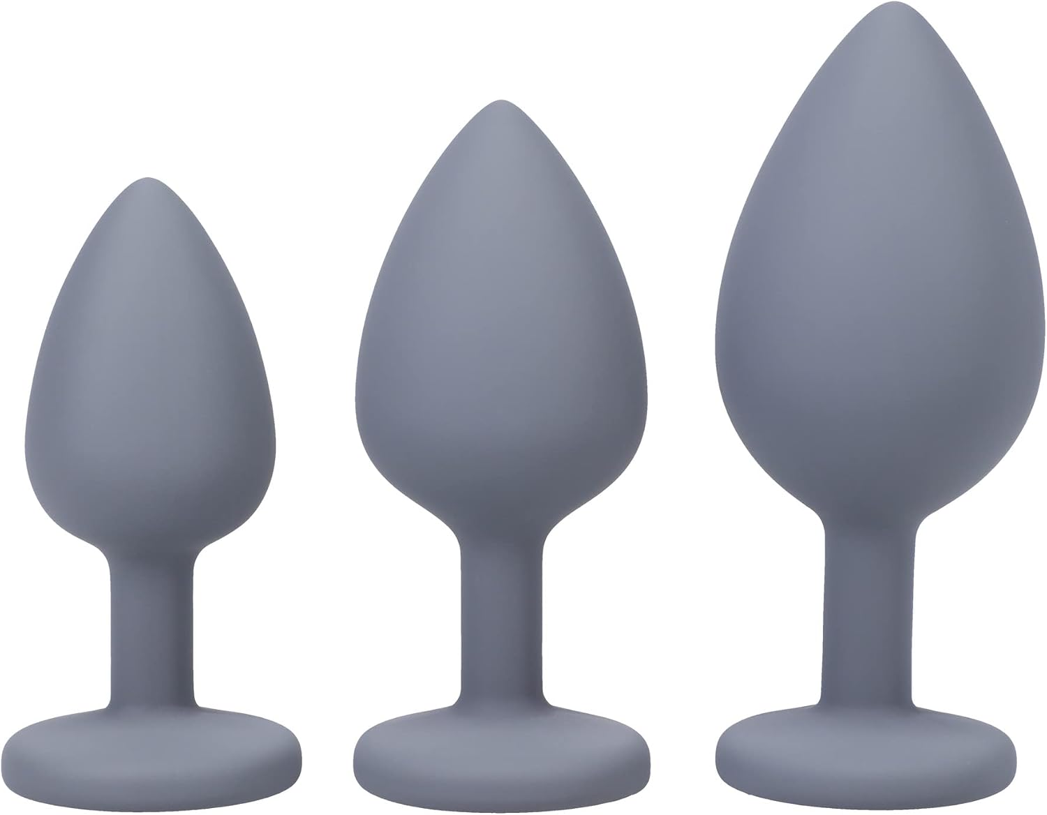 Doc Johnson A-Play - Silicone Trainer Set - 3 Piece Set, Play with My Butt Not My Heary, Grey