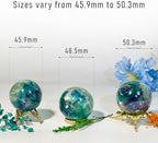 Rainbow Fluorite Crystal Sphere - 1.6-2.0" Inches, Gem-Grade Clarity, Witchcraft Supplies, Healing Crystal for Spooky Room, Ideal for Reiki, Chakra, Feng Shui, Meditation, Healing, and Home Decor