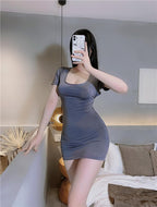 GRAYDREAM Sexy Lingerie for Women, Sexy Passionate Strappy Backless Nightgown, Nightclub Uniform Seductive Dress Set