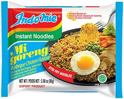 Indo Mie Mi Goreng Fried Noodles, Barbeque Chicken, 3 Ounce (Pack of 30)