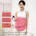 Heating Sauna Belt with Hot Compress & Vibration Massage，Lumbar Abdominal Stomach Belly Massager Back Pain Relief Machine,for Body Muscle Relax, Waist Trimmer Fitness Home Exercise(Pink)