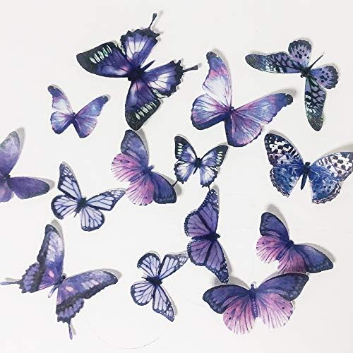 Purple Butterfly Decorations for Cake Edible Wafer Paper Butterflies Cupcake Toppers set of 72