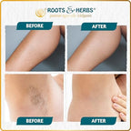 ROOTS AND HERBS Neem and Fennel Depilatory Mask - Vegan Hair Removal for Sensitive Skin: Facial, Pubic, Bikini, Leg - Organic Powder Waxing