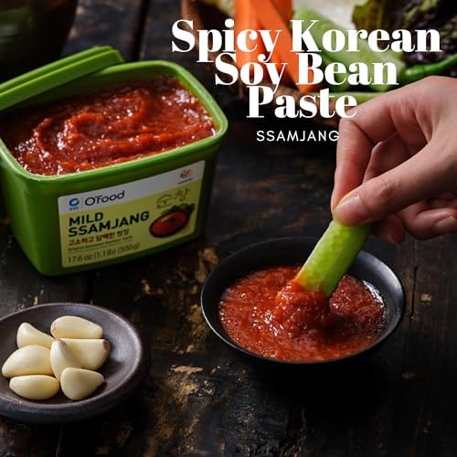 Ssamjang Korean Soybean Paste Sauce [Spicy | 1.0 lb (500g)] for BBQ, Lettuce Wraps, Rice, Vegetables, and Meat | Korean Flavor, Bold & Savory - O’food