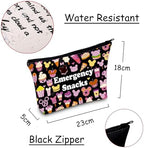 JXGZSO Emergency Food Storage Bag - Reusable Zipper Pouch, Food Safe, Snack Lover Gift (Emergency Snacks 2 Black)