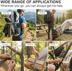 Modular Straps, Safety Strap Set to Secure Splits, 70 pound load, 8" and 16" lengths, Flexible Multi-Tool, Wearable Gadget for Outdoor Adventure, Survival, Camping, Travel (4-Pack) (Gray)
