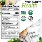 Sunfood Supergreens - Greens Superfood Powder, Super Greens Powder, Organic Greens Blend, Daily Green Juice Powder, Vegetable Smoothie Drink Mix for Gut Health with Chlorella & Spirulina - 8 oz Bag