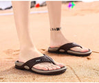 DSLED Massage Flip Flops for Men & Women, with Arch Support Summer Breathable Beach Shoes, Acupressure Sandals Massage Slippers, Relief Plantar Fasciitis Heel Arch Arthritis Pain, Khaki, 44