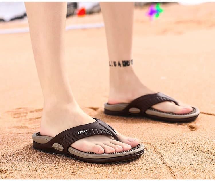 DSLED Massage Flip Flops for Men & Women, with Arch Support Summer Breathable Beach Shoes, Acupressure Sandals Massage Slippers, Relief Plantar Fasciitis Heel Arch Arthritis Pain, Khaki