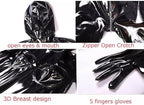 Women's Shiny Wetlook Full Body PVC Leather Catsuit Handmade Zipper Crotch Bodysuit Jumpsuit Clubwear