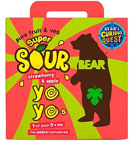 Bear Yo Yo's Super Sour Strawberry And Apple 10 Fruit Rolls