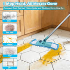 4PCS 16'' Microfiber Dust Mop Pads Compatible with Leifheit 55210,Reusable Mop Refills,Replacent Wet Mopping Pad & Washable Dry Sweeping Cloths for Hardwood Floor/Tile/Marble Cleaning