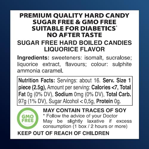 Swiss Imports Sugar Free Bonbons Hard Candy Drops, Licorice, 1.4 oz/40g Box, 9 Pack