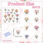 36PCS Edible Flower Bouquet Cupcake Toppers Wafer Paper Roses Daisy Lavender Flower Bouquet Decorations Flower Theme Party Birthday Baby Shower Party Supplie