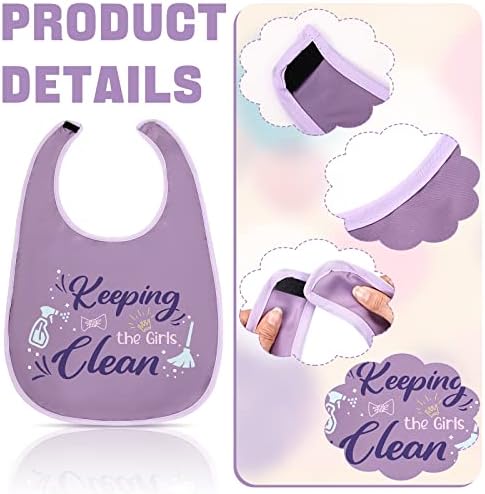 Zhanmai 4 Pcs Funny Adult Bibs for Women Elderly Men Adjustable Washable Dining Clothing Protectors Gifts for Eating Feeding