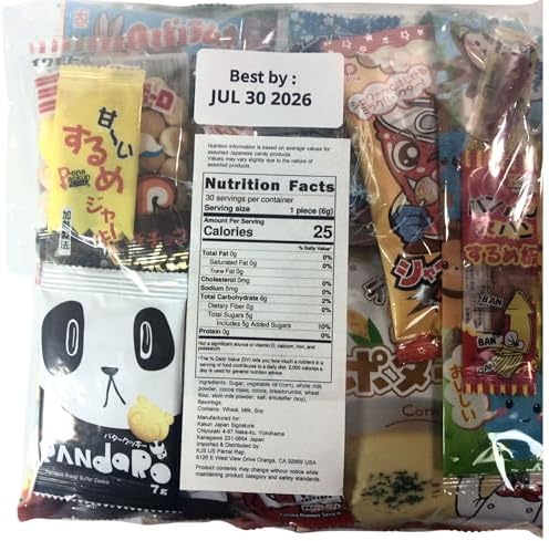 Kakun Japan Signature Japanese Candy Pack – Dagashi Dagashi Snacks, Imported from Japan, Individually Wrapped (30)