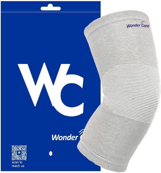 Wonder Care 1 Pc Bamboo Knee Sleeves for Men/Women, Knee Support for Running, Gym, Badminton, Sports, Compression Sleeves | Perfect for Knee Pain and Enhanced Comfort - 1 Pc (Grey, XXL)