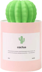 Mini Humidifier, 280ml USB Cool Mist Portable Cactus Air humidifier, Ultra-Quiet Operation for Bedroom Home Office Yoga Car Travel(Pink)