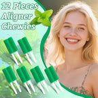 Retainer Aligner Chewies - Orthodontic Chewies Trays,Aligner Mints Scented Trays Seater for Teeth Aligner,Personal Orthodontic Supplies,12 Packs,Green
