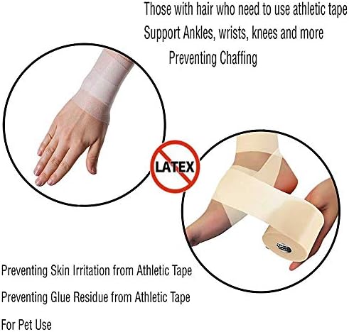 OBTANIM 4 Rolls Foam Underwrap Bandage Pre-Wrap Sports Tape for Athletic Elbow Knees Ankles, Latex Free (Skin Color, Black, Blue, Red)