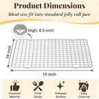 Cooling Racks for Cooking and Baking - 2 PCS 10" x 15" Grid Wire Baking Rack for Oven Cooking, Baking, Grilling, Roasting - Dishwasher Safe Bacon Rack - Fits Jelly Roll Cookie Sheet Pan