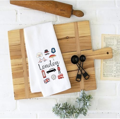 WCGXKO London Travel Gift London City Skyline London Kitchen Decor Housewarming Gift Office Towel (London Towel)