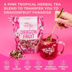 Katy’s Dragonfruit Loose Leaf Tea - Hibiscus, Dragonfruit & Pineapple - Loose Leaf Fruit Tea, Caffeine-Free, Sugar Free - Hot or Cold Brew - 30+ Cups - Woman-Owned - 3oz Pouch