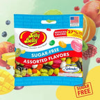 Sweetzo Sugar Free Jelly Beans, Sugar-Free Chewy Candies in Assorted Fruity Flavors, Low Calorie Shareable Sweet Snacks - 2.8 Ounce bags (Pack of 3)