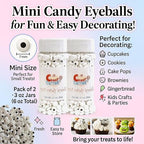 Edible Candy Eyeballs, 7 mm Mini Size, 3 oz, Pack of 2 (Total 6 Oz) Perfect for Decorating Cookies, Cupcakes, Cakes, Holiday Treats, Kosher