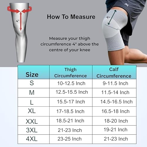 Wonder Care 1 Pc Bamboo Knee Sleeves for Men/Women, Knee Support for Running, Gym, Badminton, Sports, Compression Sleeves | Perfect for Knee Pain and Enhanced Comfort - 1 Pc (Grey, XXL)