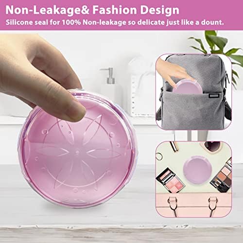 Denture Box Leak-Proof Dental Retainer Case, Portable Denture Bath with Mirror, Removal Tool and Extra Storage Layer, Denture Case Perfect for Traveling and Daily Use (Pink)