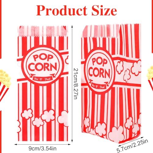 600 Pcs Popcorn Bags, 1 Oz Popcorn Bag Individual Servings Bulk for Pop Corn Machine Supplies Movie Nights Cinema Mothers Day Gifts Carnival Party