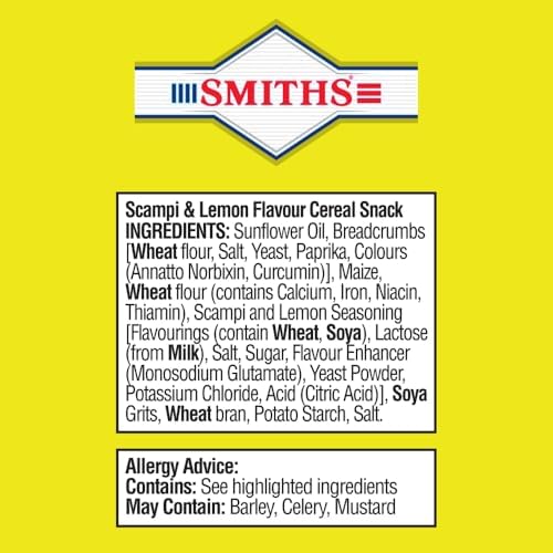 Smith's Savoury Snacks Scampi and lemon Fries Carded Pub Favourites Snacks, 27 g (Pack of 24)’