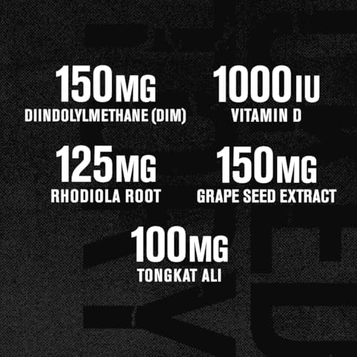 Jacked Factory Androsurge Estrogen Blocker for Men - Natural Testosterone Booster for Men & Estrogen Metabolizer with Tongkat Ali, DIM, Long Jack & More - Test Booster & Muscle Builder - 60 Count