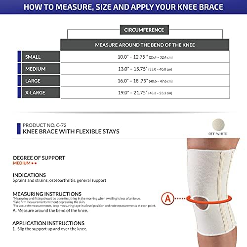 CHAMPION Knee Brace Flexible Stays Knit Elastic, White, X-Large