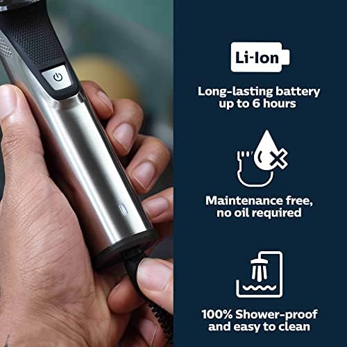 Philips Norelco Multigroom 9000 Series MG9740-18-in-1 Precision Trimmer for Face, Head, and Body with Titanium Blades, 6-Hour Battery Life, and Showerproof Design, Packaging May Vary