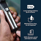 Philips Norelco Multigroom 9000 Series MG9740-18-in-1 Precision Trimmer for Face, Head, and Body with Titanium Blades, 6-Hour Battery Life, and Showerproof Design, Packaging May Vary