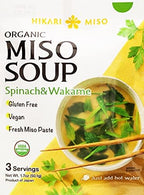 Miso Soup Instant - Hikari Miso Organic Instant Miso Soup with Spinach and Wakame - No MSG, Vegan, Gluten Free, USDA organic - Made in Japan