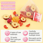 Rose Longon Jujube Goji Berry Tea Chinese Herbal Tea for Women Five Treasues Formula Tea Jujube Red Date,wolfberry,Longan,Rose No addition Caffeine Free 160g/5.65oz