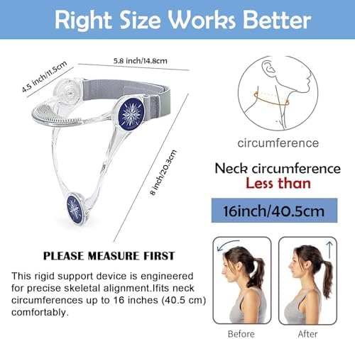 Adjustable Neck Support, Neck Brace Cervical Collar, Portable Neck Traction Device Neck Stretcher Forward Head Neck Posture Corrector for Women and Men Cervical Spine Pressure Relief (Transparent)