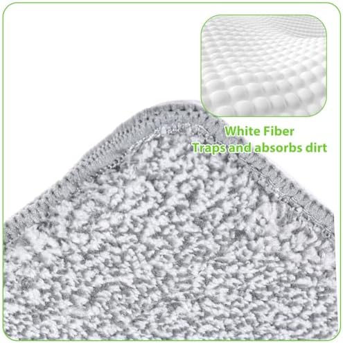 3 Pack Flat Mop Replacement Pad, 13" X 4.7" Microfiber Reusable Mop Pads Washable Mopping Pads Cleaning Mops Heads Cloth Replacement for Hardwood Floor Cleaning Wet Dry Use (White,Grey)