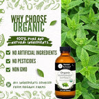 Organic Peppermint Extract for Baking, Ice Cream, Drinks, and Candy - 2 oz - Water-Soluble - By Harvest Moon Delights - Pure Peppermint Flavoring, Mint Extract