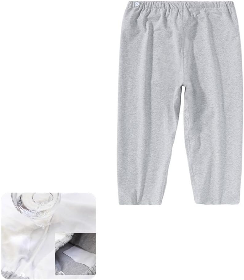 Adult Incontinence Pants,Patient Care Underwear,Adjustable Incontinence Trousers,Adult Diaper Pants,Reusable Adaptive Apparel for Adult Patients,Seniors and Women (Cropped,Grey,M)