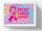 Edible Image Breast Cancer Support Survivor Edible Cake Topper Frosting Sheet Icing Paper Cake Decoration…