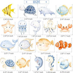 36pcs Ocean Themed Cupcake Toppers, 18 Designs Cupcake Decorations Supplies, Adorable Ocean Animals Cake Decorations, Under the Sea for Kids Boys Gilrs First Birthday Baby Shower Party
