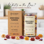 Dried Edible Flowers for Cake Decorating & Cocktails – Edible Flowers (50g, ~67pcs) – Flower Garnish for Drinks, Tea & Baking – Floral Cake Decorations, Cocktail Flower Mix