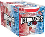 ICE BREAKERS Duo Fruit Plus Cool Strawberry Flavored Sugar Free Mints Pucks, 1.3 oz (8 Count)
