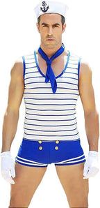 HÖTER Men's Sailor Costume Sexy Cosplay Party Uniform Set Outfit Tie Role Play Costumes Lingerie for Halloween Party